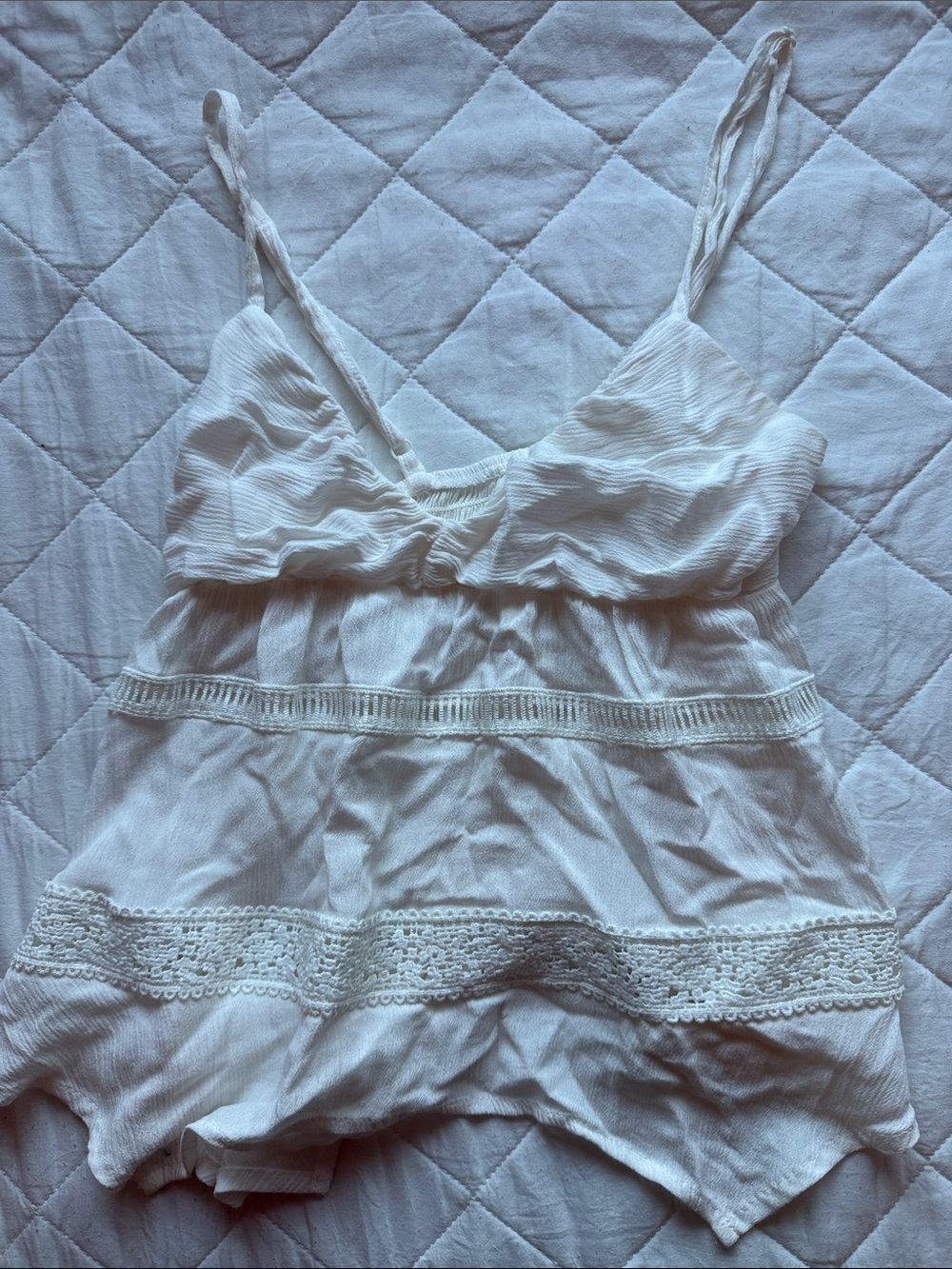 No Boundaries White Smocked Cami Top